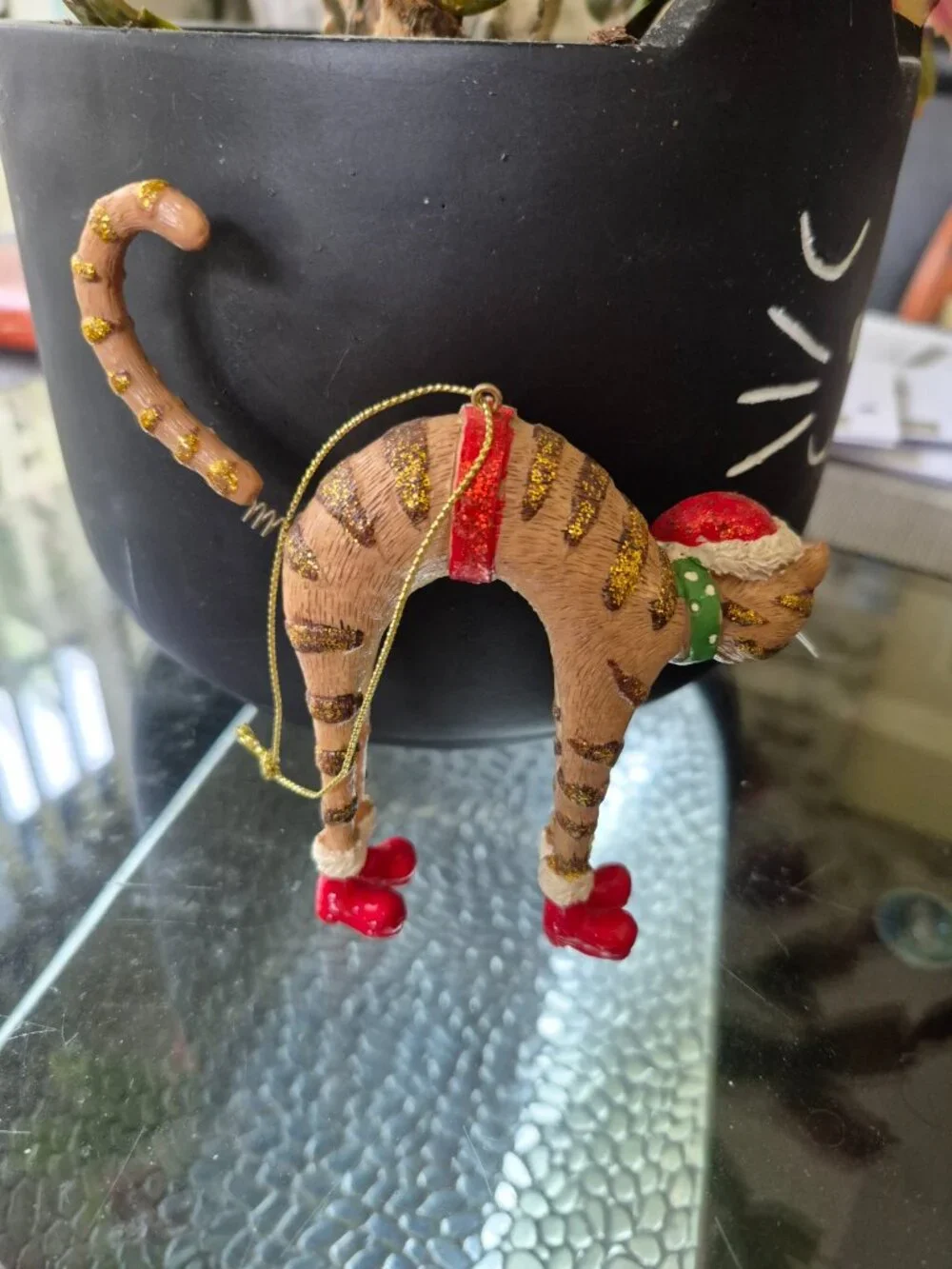Santa Cat Christmas Ornament New Condition